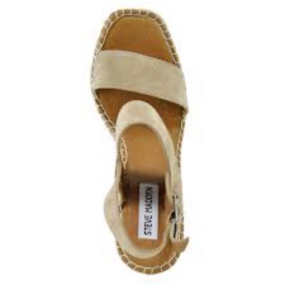 Steve Madden EUC Beige Leather Women's Heeled Sandals, Size 8.5